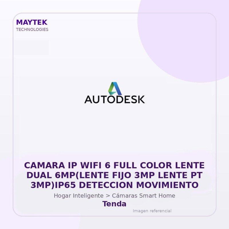 Tenda Camara IP WIFI 6 FULL Color Lente DUAL 6MP(LENTE FIJO 3MP Lente PT 3MP)IP65 Deteccion Movimiento