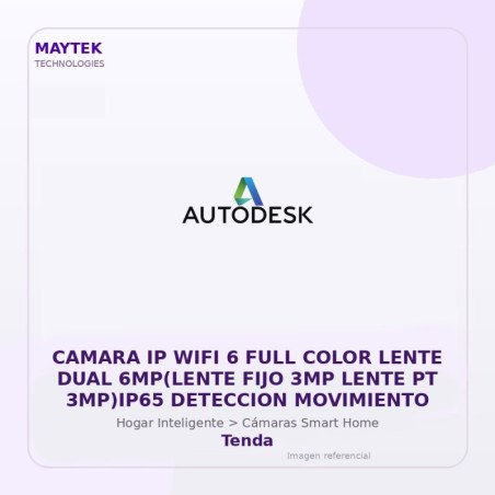 Tenda Camara IP WIFI 6 FULL Color Lente DUAL 6MP(LENTE FIJO 3MP Lente PT 3MP)IP65 Deteccion Movimiento