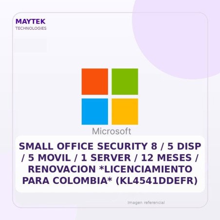 Small Office Security 8 / 5 Disp / 5 Movil / 1 Server / 12 Meses / Renovacion *licenciamiento Para Colombia* (kl4541ddefr)