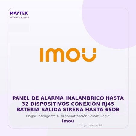 Imou Panel de Alarma Inalambrico Hasta 32 Dispositivos Conexión RJ45 Bateria Salida Sirena Hasta 65DB