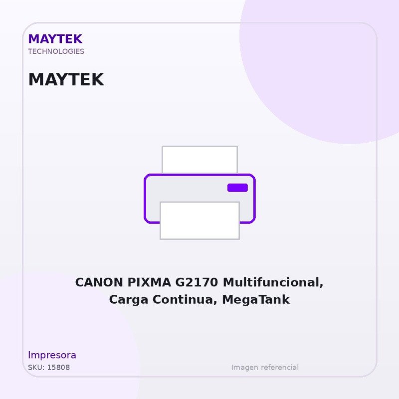 CANON PIXMA G2170 Multifuncional, Carga Continua, MegaTank
