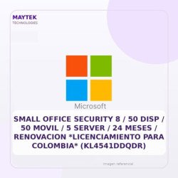 Small Office Security 8 / 50 Disp / 50 Movil / 5 Server / 24 Meses / Renovacion *licenciamiento Para Colombia* (kl4541ddqdr)