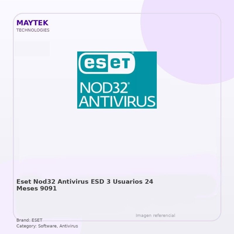 Eset Nod32 Antivirus ESD / 3 Usuarios / 24 Meses