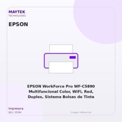EPSON WorkForce Pro WF-C5890 Multifuncional Color, WiFi, Red, Duplex, Sistema Bolsas de Tinta