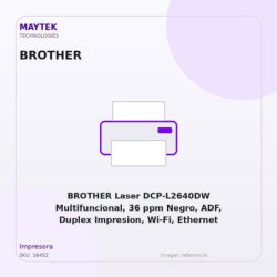 BROTHER Laser DCP-L2640DW Multifuncional, 36 ppm Negro, ADF, Duplex Impresion, Wi-Fi, Ethernet y USB 2.0 + Toner TN830XL (gtia