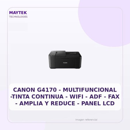Canon G4170 | Multifuncional -TINTA Continua | WIFI | ADF | FAX | Amplia y Reduce | Panel LCD