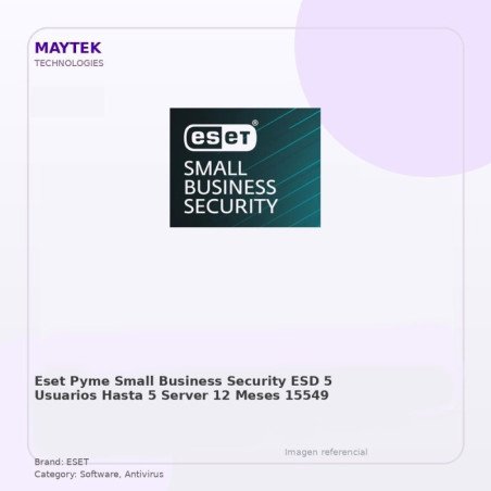 Eset Pyme Small Business Security / ESD / 5 Usuarios / Hasta 5 Server / 12 Meses