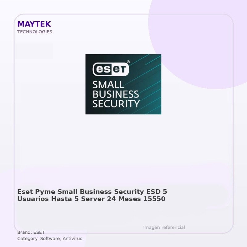 Eset Pyme Small Business Security / ESD / 5 Usuarios / Hasta 5 Server / 24 Meses