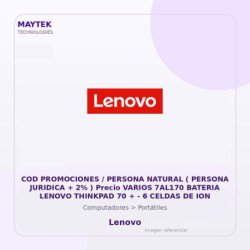 Lenovo Cod Promociones / Persona Natural ( Persona Juridica + 2% )