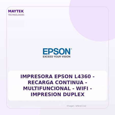 Impresora Epson L4360 | Recarga Continua | Multifuncional | WIFI | Impresion Duplex
