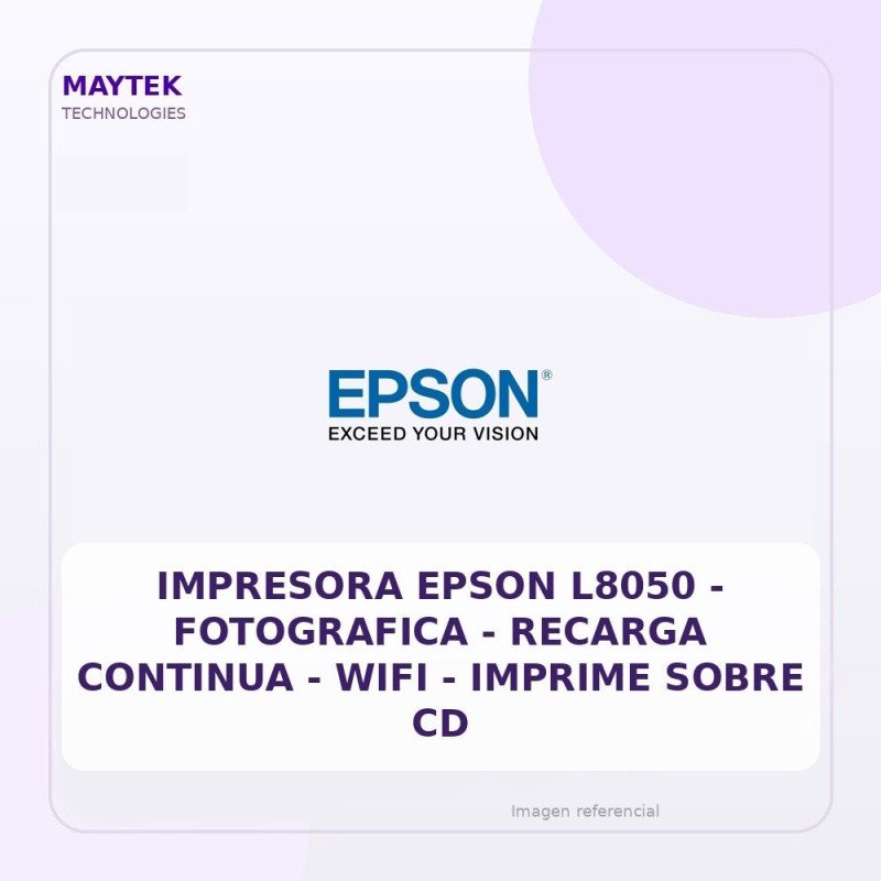 Impresora Epson L8050 | Fotografica | Recarga Continua | WIFI | Imprime Sobre CD