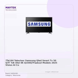 7te144 Televisor Samsung QLED Smart TV 50" Q7F - TDT - UHD 4K - Qn50q7faakxzl - Modelo 2025 - Vision AI - Control CON Comando