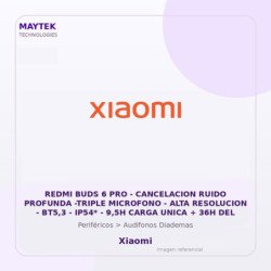 Redmi BUDS 6 PRO | Cancelacion Ruido Profunda -TRIPLE Microfono | ALTA Resolucion | BT5,3 | IP54* | 9,5H Carga Unica + 36H del