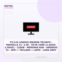 Lenovo Ideatab Tb336fu - Pantalla 11" 2,5K - OCTA CORE (2,4ghz/ 2,0ghz) - 128gb - Memoria 8GB - Android 15 - WIFI + Teclado +