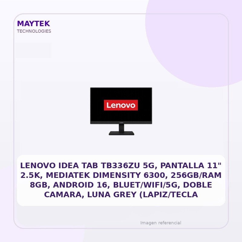 Lenovo Ideatab 5G Tb336zu -pantalla 11" 2,5K - OCTA CORE (2,4ghz/ 2,0ghz) - 256gb - Memoria 8GB - Android 15 - WIFI - 5G +