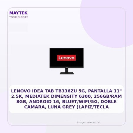 Lenovo Ideatab 5G Tb336zu -pantalla 11" 2,5K - OCTA CORE (2,4ghz/ 2,0ghz) - 256gb - Memoria 8GB - Android 15 - WIFI - 5G +