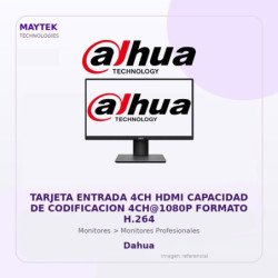 Dahua Tarjeta Entrada 4CH HDMI Capacidad de Codificacion 4CH@1080P Formato H.264