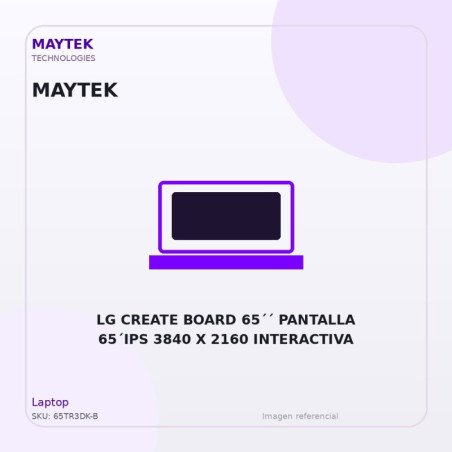 LG Create Board 65" Pantalla Interactiva IPS 3840 X 2160 65"