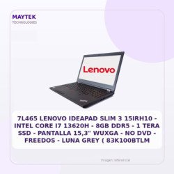 Lenovo Ideapad SLIM 3 15irh10 - Intel CORE I7 13620h - 8GB DDR5 - 1 TERA SSD - Pantalla 15,3" Wuxga - NO DVD - Freedos - LUNA