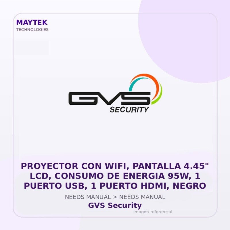 Proyector con WIFI, Pantalla 4.45" LCD, Consumo de Energia 95W, 1 Puerto USB, 1 Puerto HDMI, Negro