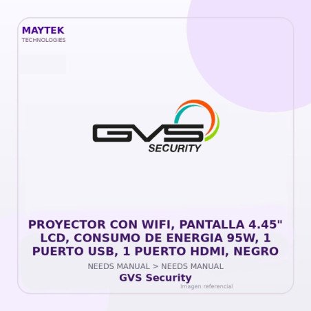 Proyector con WIFI, Pantalla 4.45" LCD, Consumo de Energia 95W, 1 Puerto USB, 1 Puerto HDMI, Negro