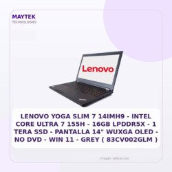 Lenovo YOGA SLIM 7 14imh9 - Intel CORE Ultra 7 155H - 16GB Lpddr5x - 1 TERA SSD - Pantalla 14" Wuxga OLED - NO DVD - WIN 11