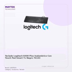 Teclado Logitech K400 PLUS | Inalambrico | con Touch PAD | Smart TV | Negro