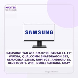 Samsung TAB A11 Sm-x230, Pantalla 11" Wuxga, Qualcomm Snapdragon 695, Almacena 128gb, RAM 6GB, Android 15, Bluetooth, WIFI