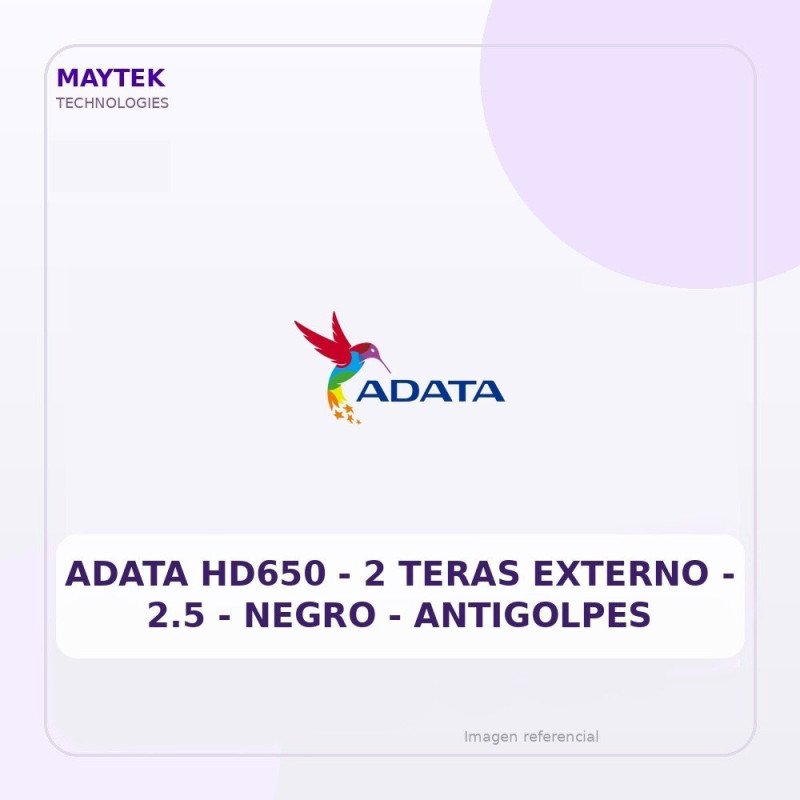 Adata HD650 | 2 Teras Externo | 2.5 | Negro | Antigolpes
