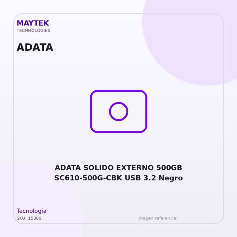 ADATA SOLIDO EXTERNO 500GB SC610-500G-CBK USB 3.2 Negro
