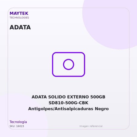ADATA SOLIDO EXTERNO 500GB SD810-500G-CBK Antigolpes/Antisalpicaduras Negro USB/Tipo C