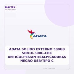 ADATA SOLIDO EXTERNO 500GB SD810-500G-CBK Antigolpes/Antisalpicaduras Negro USB/Tipo C