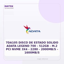Disco de Estado Solido Adata Legend 700 | 512GB | M.2 PCI NVME 3X4 | 2280 | 2000MB/S | 1600MB/S