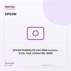 EPSON POWERLITE E24 3600 Lumens, 3LCD, XGA (1024x768, HDMI