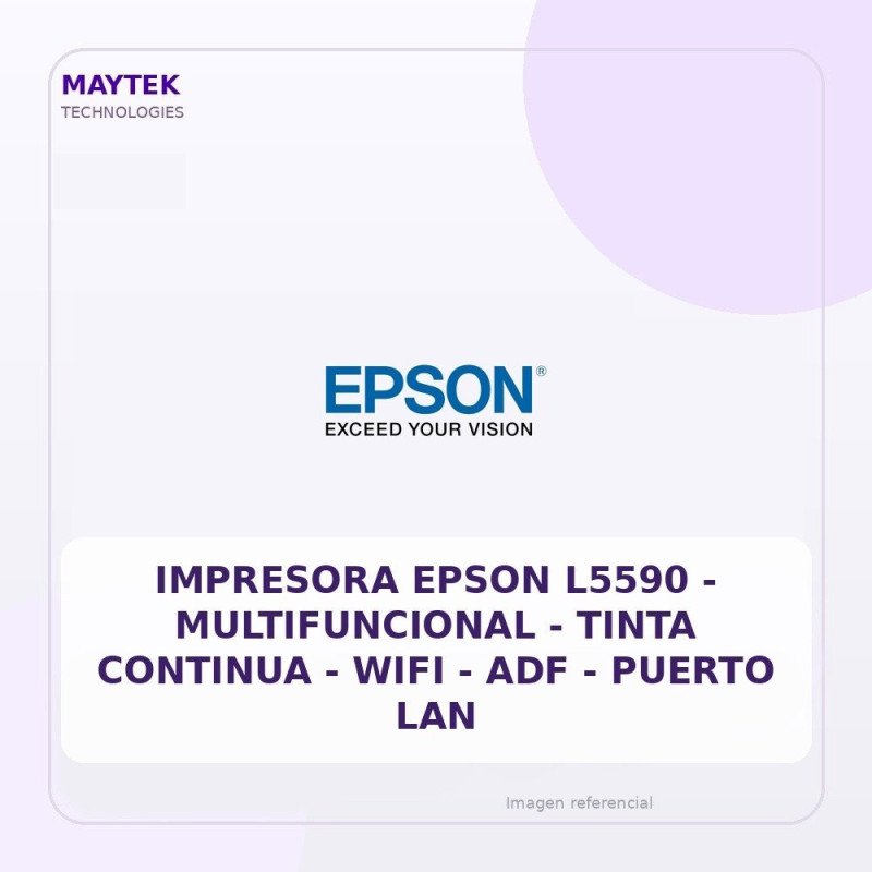 Epson Impresora Epson L5590 - Multifuncional - Tinta Continua - WIFI - Adf - Puerto LAN