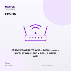 EPSON POWERLITE W55+ 4000 Lumens, 3LCD, WXGA (1280 x 800), 2 HDMI, WiFi