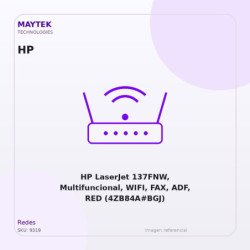 HP LaserJet 137FNW, Multifuncional, WIFI, FAX, ADF, RED (4ZB84A#BGJ)