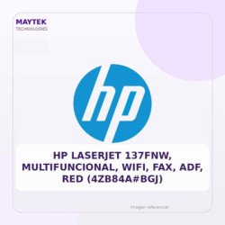 HP LaserJet 137FNW, Multifuncional, WIFI, FAX, ADF, RED (4ZB84A#BGJ)