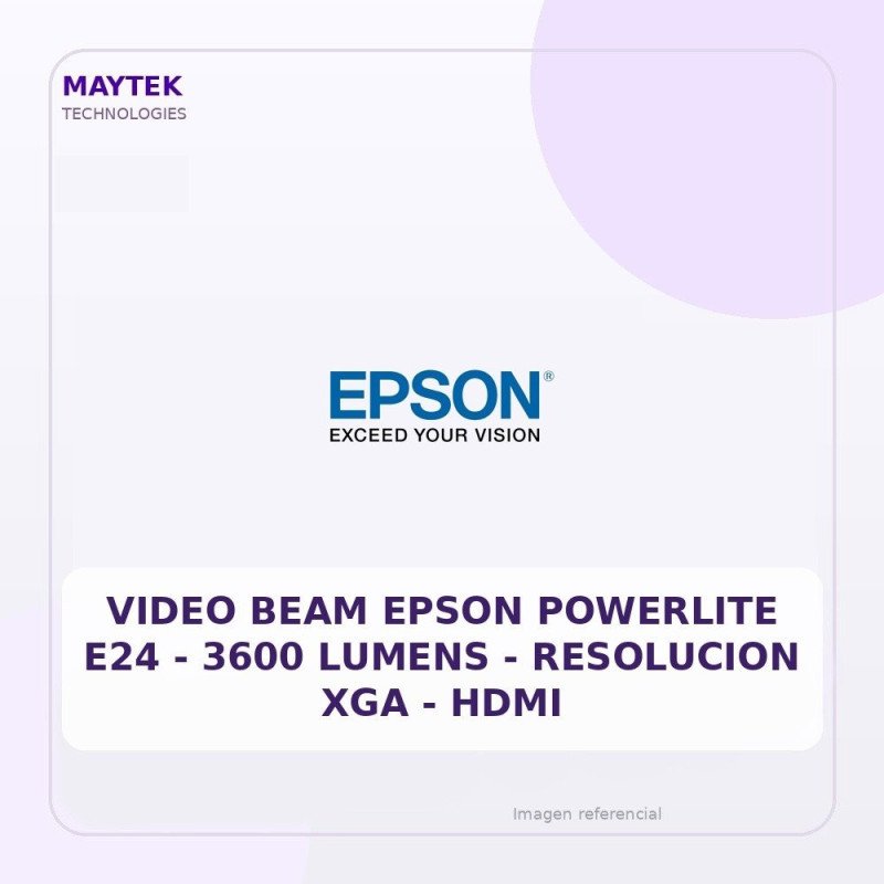 Epson Video Beam Epson Powerlite E24 - 3600 Lumens - Resolucion Xga - HDMI