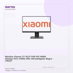 LG Monitor Xiaomi 27" A27I - FHD - Ips - HDMI - Display Port - 100hz - 6MS - Ultradelgado - Negro