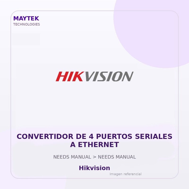 Hikvision Convertidor de 4 Puertos Seriales a Ethernet