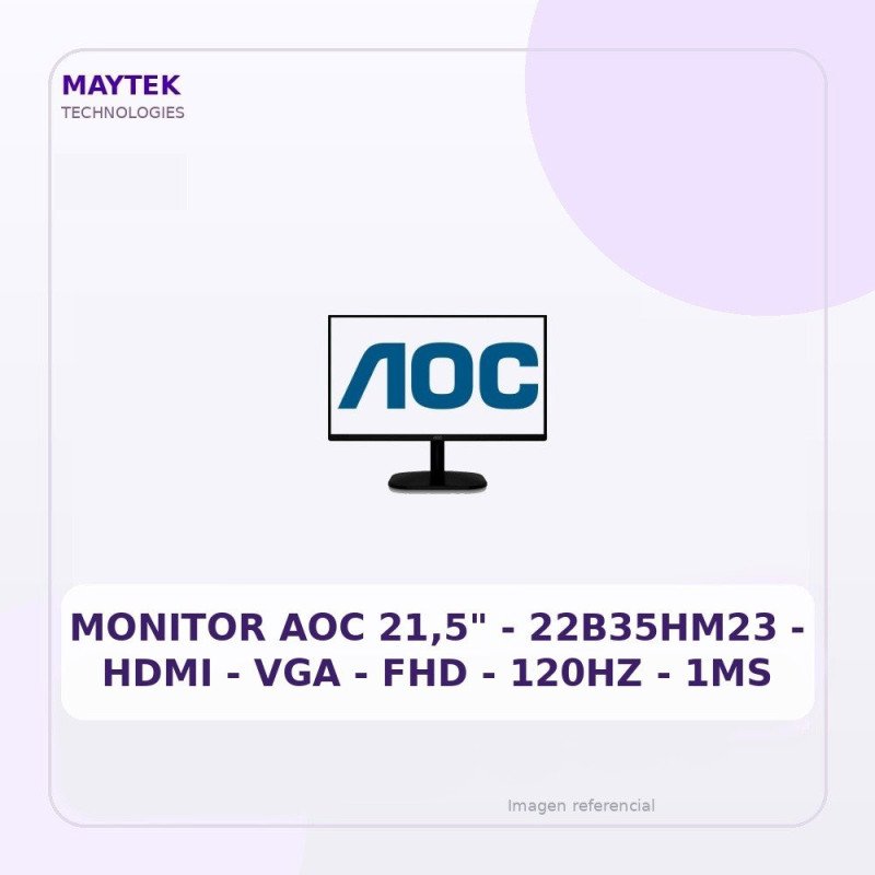Monitor Aoc 21,5" - 22b35hm23 - HDMI - VGA - FHD - 120hz - 1MS