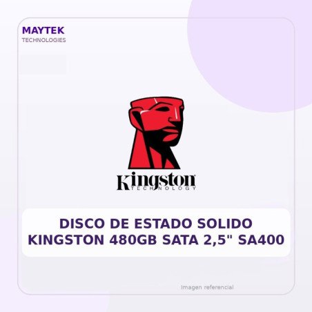 Disco de Estado Solido Kingston 480GB SATA 2,5" SA400