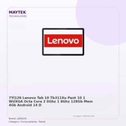 Lenovo TAB 10 TB311XU -PANT 10.1" Wuxga | OCTA CORE(2,0GHZ / 1,8GHZ) -128GB -MEM 4GB -ANDROID 14 | Doble CAM | WIFI + 4G LTE |