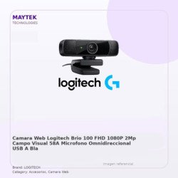 Logitech Camara Web Logitech Brio 100 - FHD 1080p - 2MP -campo Visual 58Â° - Microfono Omnidireccional - Usb-a - Blanca