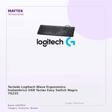 Logitech Teclado Logitech Wave - Ergonomico - Inalambrico - USB - Teclas Easy Switch - Negro