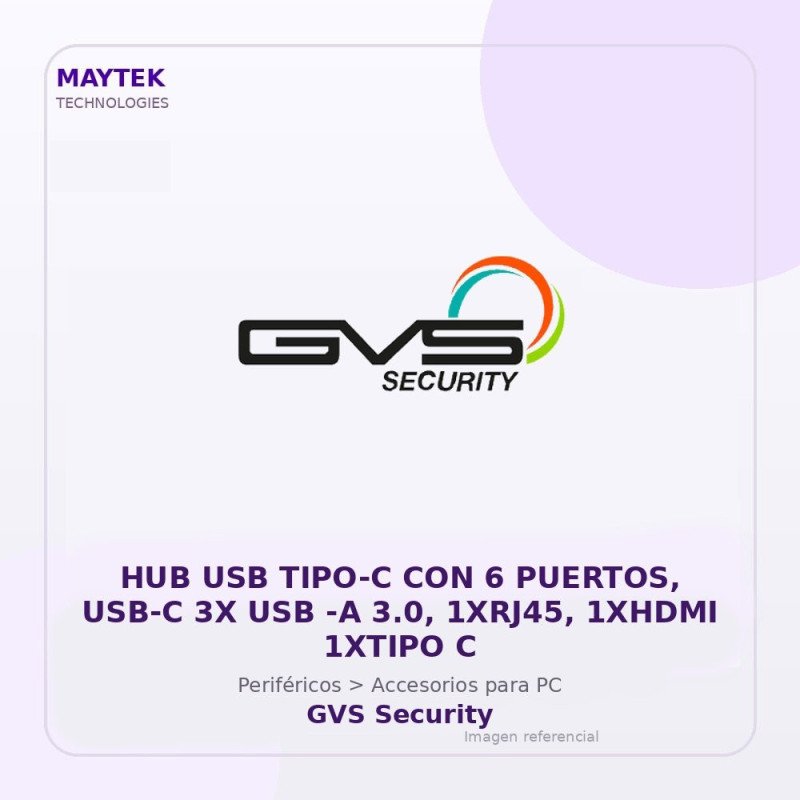 HUB USB TIPO-C con 6 Puertos, USB-C 3X USB -A 3.0, 1XRJ45, 1XHDMI 1XTIPO C