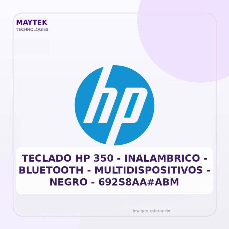 HP Teclado Hp 350 - Inalambrico - Bluetooth - Multidispositivos - Negro - 692s8aa#abm