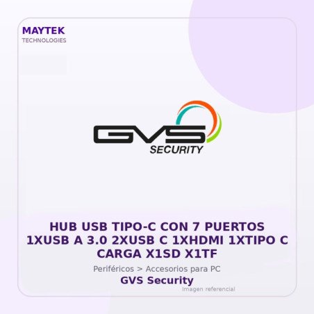 HUB USB TIPO-C con 7 Puertos 1XUSB a 3.0 2XUSB C 1XHDMI 1XTIPO C Carga X1SD X1TF
