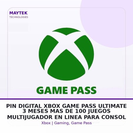 PIN Digital XBOX GAME PASS Ultimate | 3 Meses | MAS de 100 Juegos | Multijugador en Linea para Consola | EA PLAY | Juegos en la